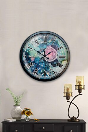 40 Cm Siyah Metal Deniz Duvar Saati