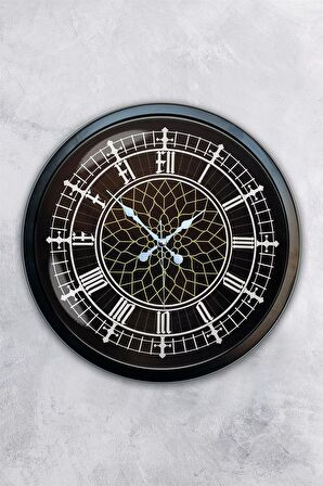 40 Cm Siyah Metal Dekoratif Duvar Saati