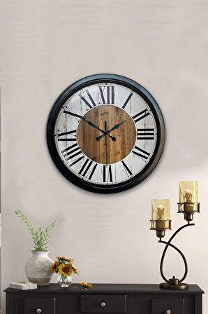 40 Cm Siyah Metal Dekoratif Duvar Saati