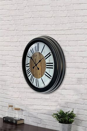 40 Cm Siyah Metal Dekoratif Duvar Saati