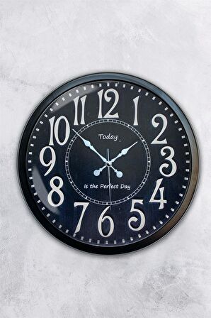 40 Cm Siyah Metal Dekoratif Duvar Saati