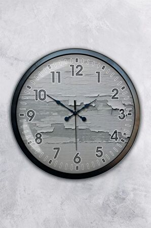 40 Cm Siyah Metal Dekoratif Duvar Saati