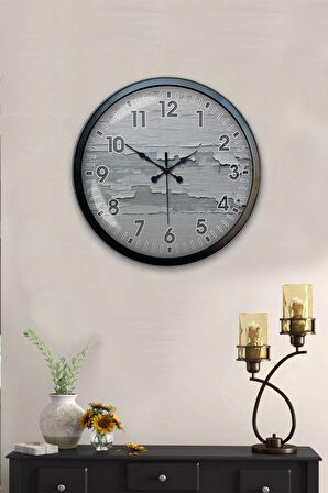 40 Cm Siyah Metal Dekoratif Duvar Saati
