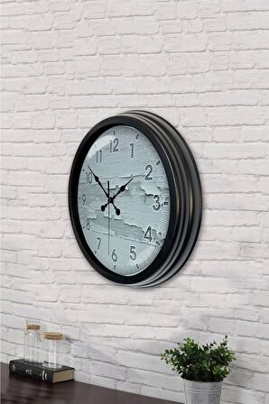 40 Cm Siyah Metal Dekoratif Duvar Saati