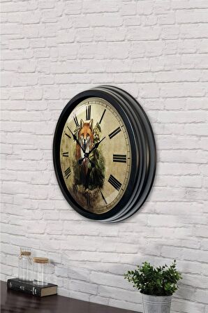 40 Cm Siyah Metal Dekoratif Duvar Saati