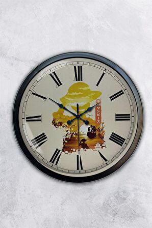 40 Cm Siyah Metal Dekoratif Duvar Saati