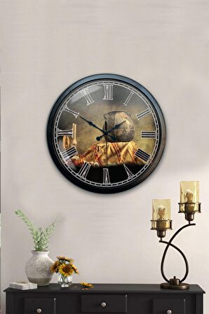 40 Cm Siyah Metal Dekoratif Duvar Saati