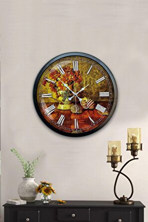 40 Cm Siyah Metal Dekoratif Duvar Saati