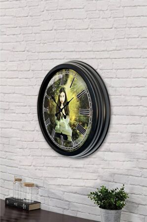 40 Cm Siyah Metal Dekoratif Duvar Saati