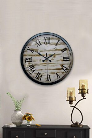 40 Cm Siyah Metal Dekoratif Duvar Saati