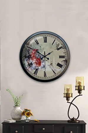 40 Cm Siyah Metal Dekoratif Duvar Saati