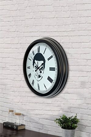 40 Cm Siyah Metal Dekoratif Duvar Saati