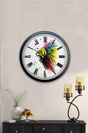 40 Cm Siyah Metal Dekoratif Duvar Saati