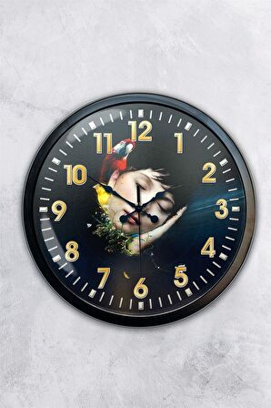 40 Cm Siyah Metal Dekoratif Duvar Saati