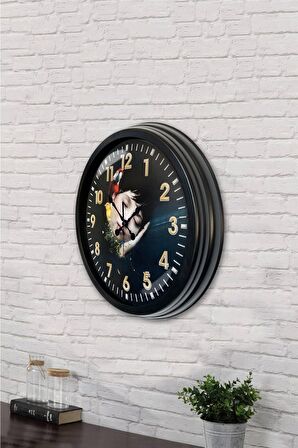 40 Cm Siyah Metal Dekoratif Duvar Saati