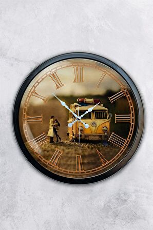 40 Cm Siyah Metal Dekoratif Duvar Saati