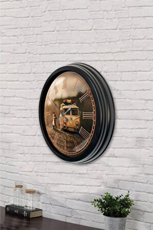 40 Cm Siyah Metal Dekoratif Duvar Saati