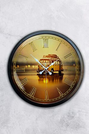 40 Cm Siyah Metal Dekoratif Duvar Saati