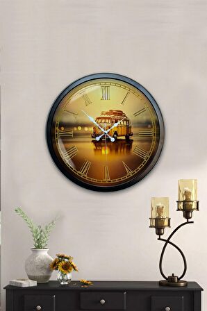 40 Cm Siyah Metal Dekoratif Duvar Saati