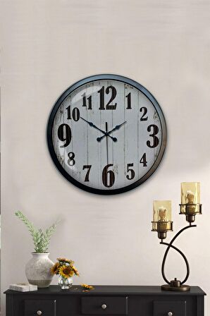40 Cm Siyah Metal Dekoratif Duvar Saati