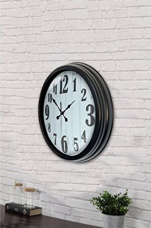 40 Cm Siyah Metal Dekoratif Duvar Saati
