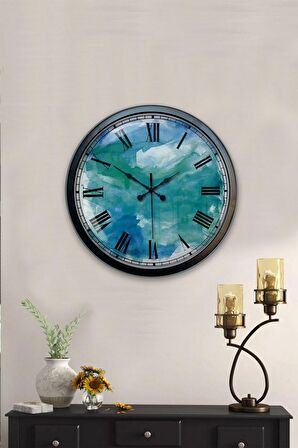 40 Cm Siyah Metal Dekoratif Duvar Saati