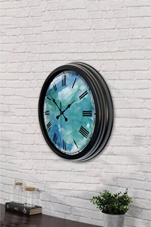 40 Cm Siyah Metal Dekoratif Duvar Saati