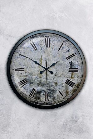40 Cm Siyah Metal Decorative Duvar Saati