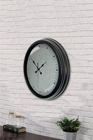 40 Cm Siyah Metal Decorative Duvar Saati