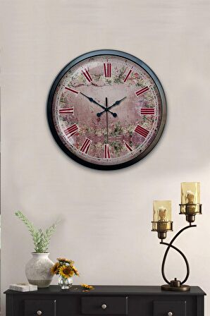 40 Cm Siyah Metal Decorative Duvar Saati