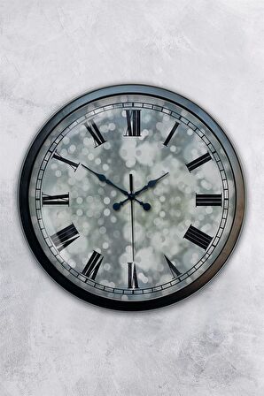 40 Cm Siyah Metal Decorative Duvar Saati