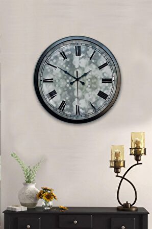 40 Cm Siyah Metal Decorative Duvar Saati