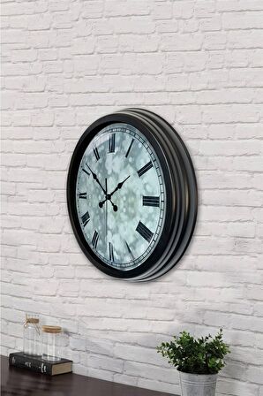 40 Cm Siyah Metal Decorative Duvar Saati