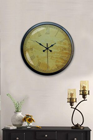 40 Cm Siyah Metal Decorative Duvar Saati