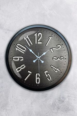40 Cm Siyah Metal Decorative Duvar Saati
