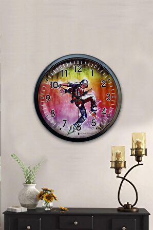 40 Cm Siyah Metal Dansçı Dekoratif Metal Duvar Saati