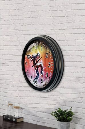 40 Cm Siyah Metal Dansçı Dekoratif Metal Duvar Saati
