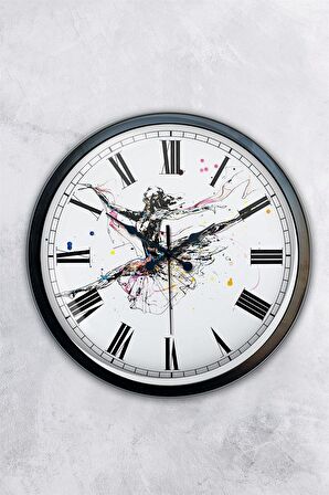 40 Cm Siyah Metal Dans Duvar Saati