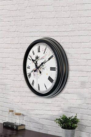 40 Cm Siyah Metal Dans Duvar Saati
