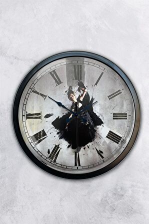 40 Cm Siyah Metal Dans Duvar Saati