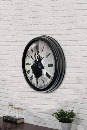 40 Cm Siyah Metal Dans Duvar Saati