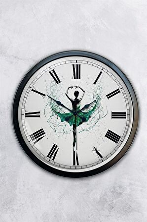 40 Cm Siyah Metal Dans Duvar Saati