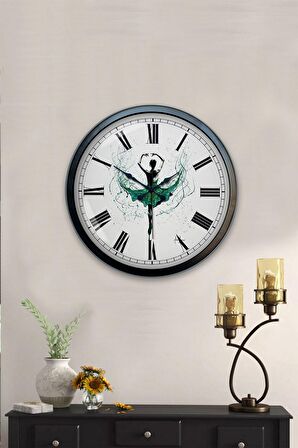 40 Cm Siyah Metal Dans Duvar Saati