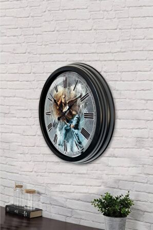 40 Cm Siyah Metal Dance Duvar Saati