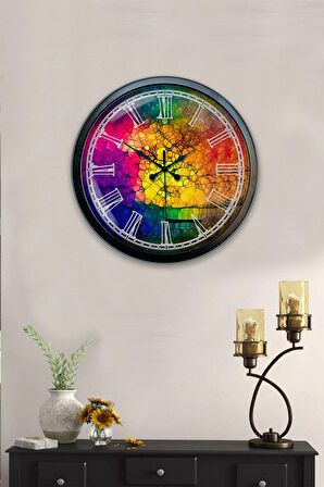 40 Cm Siyah Metal Color Duvar Saati