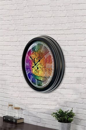40 Cm Siyah Metal Color Duvar Saati
