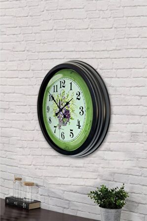 40 Cm Siyah Metal Çocuk Duvar Saati