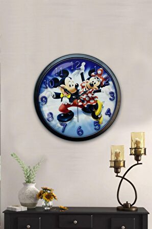 40 Cm Siyah Metal Çocuk Duvar Saati