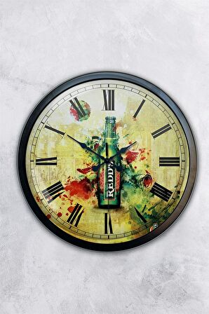 40 Cm Siyah Metal Clup Duvar Saati