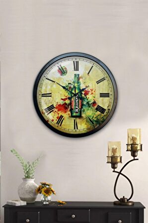 40 Cm Siyah Metal Clup Duvar Saati